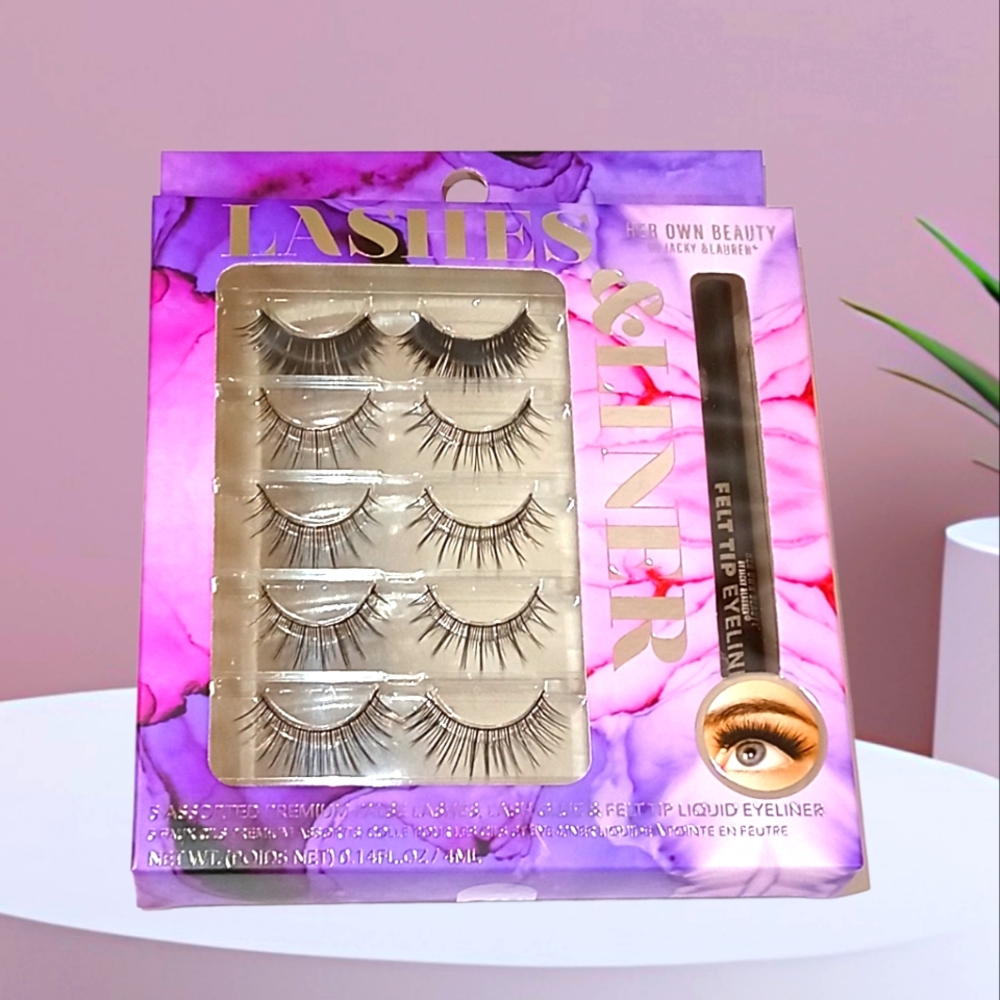 🌟H.P🌟 Jacky & Lauren Premium False Lashes Kit With Glue & Eyeliner